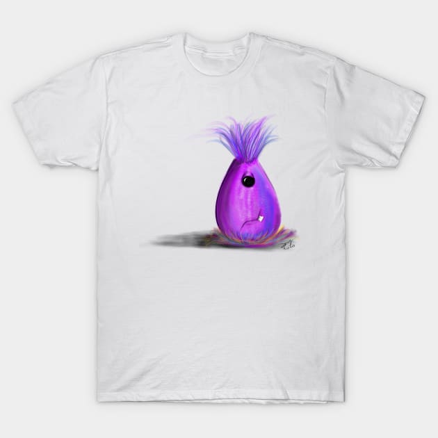 Furry Eggplant T-Shirt by skrbly